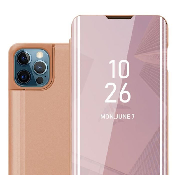 Cadorabo Fodral för Apple iPhone 13 PRO i KUNZIT ROSE Clear View Cover Spegelskydd 360 graders skydd Kunzit Rose