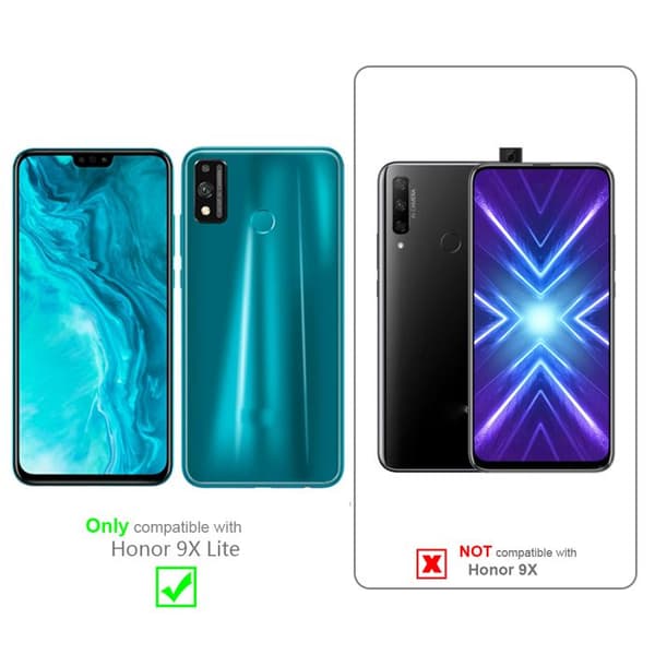 Transparent stötsäker silikonfodral för Honor 9X LITE Vit
