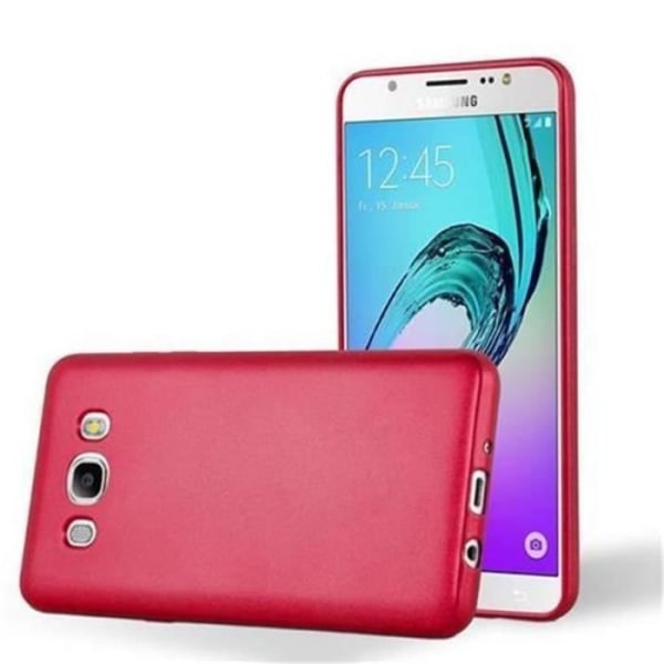Samsung Galaxy J7 2016 (6) Fodral i METALLIC RED från Cadorabo (METALLIC MATT Design) Ultramjukt silikongel TPU-fodral