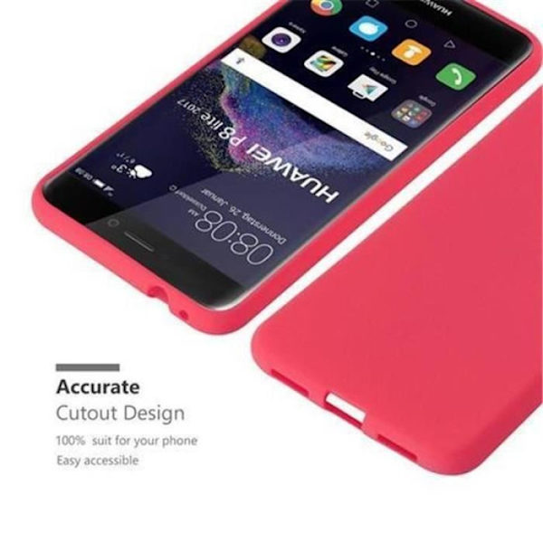 Huawei P8 LITE 2017 Fodral FROST RÖD Cadorabo DESIGN FROST TPU Silikonskydd Fodral Skydd Ultra Slim Fin Bumper Röd