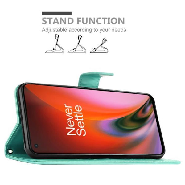 Coque för OnePlus Nord 2 5G - CADORABO - Turkos - Syntetiskt läder - Mjuk - Magnetisk Turkos