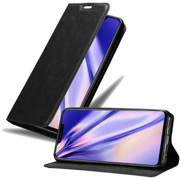 Fodral till Huawei P SMART PLUS - CADORABO - Svart - Magnetisk - Horisontellt stativ - Kortplats Svart