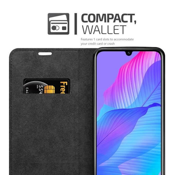 Mobilfodral - CADORABO - Huawei P SMART S - Syntetiskt läder - Kaffeebrun - Magnetisk stängning kaffe brunt