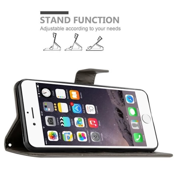 Cadorabo Fodral till Apple iPhone 6 PLUS / iPhone 6S PLUS i Grå - Blommig design Grå
