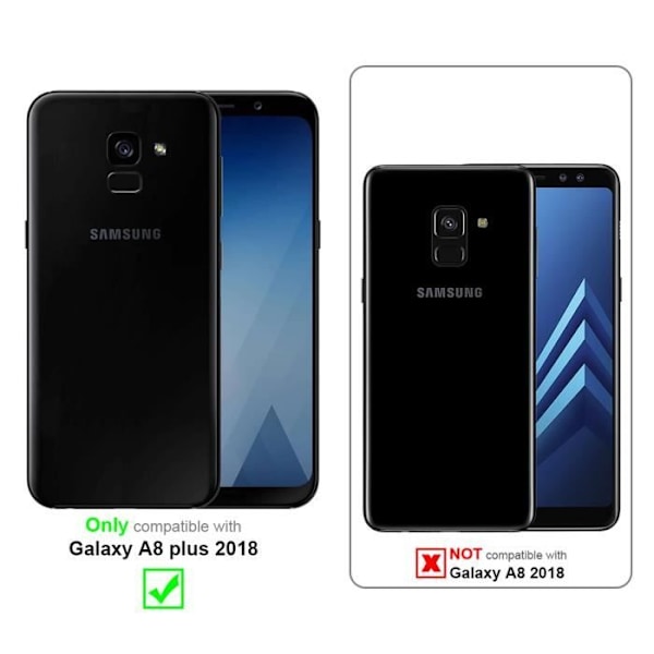 Cadorabo skyddsfilm kompatibel för Samsung Galaxy A8 PLUS in - Härdat skärmskydd i glas Retail Transparent