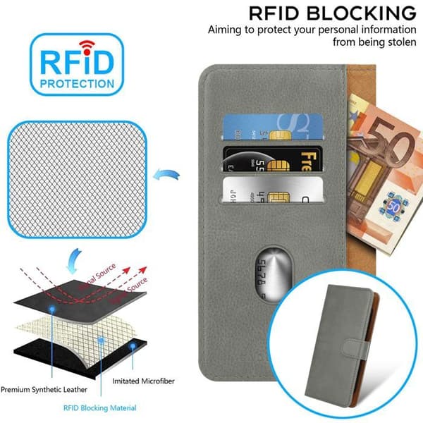 Etui för OnePlus 2 Fodral i GRÅ Skydd Plånbok Grå