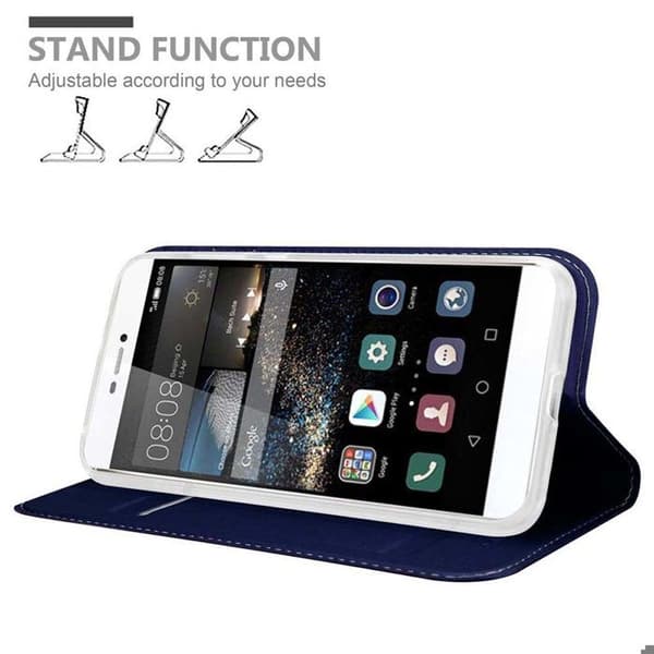 Flip-fodral för Huawei P8 i MÖRKBLAU CLASSY Plånbok Stötsäker Blå