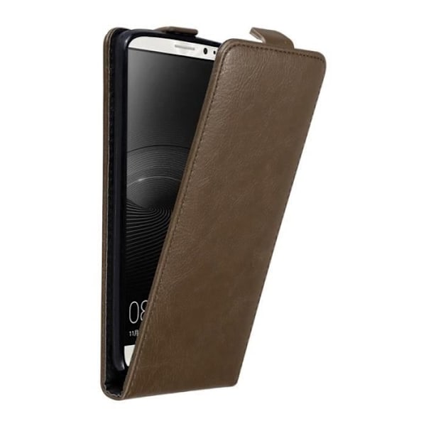 Flip-fodral - CADORABO - Huawei MATE 8 - Brun konstläder - Magnetisk stängning - Fullständigt skydd kastanj