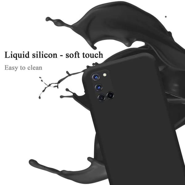 Skyddande stötsäker skal för Oppo A52 i LIQUID BLACK Svart