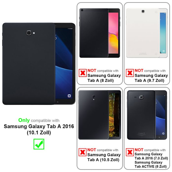 Etui för Samsung Galaxy Tab A 2016 - Cadorabo - 360° skyddshölje - Automatisk väckning - Syntetiskt läder - Mörkblå Blå