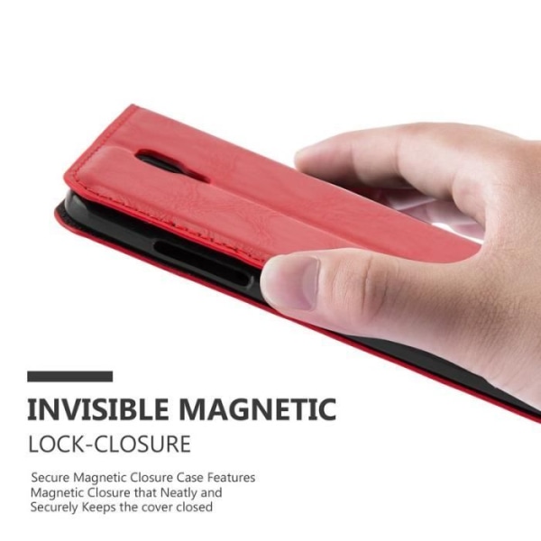 ZTE BLADE L5 Fodral i APPLE RED från Cadorabo (INVISIBLE MAGNETIC CLOSURE Design) Fullt skyddsfodral med flipskydd