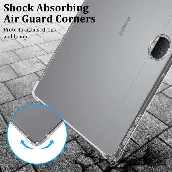 Transparent stötsäker silikonfodral för Honor Pad 9 Pro Vit