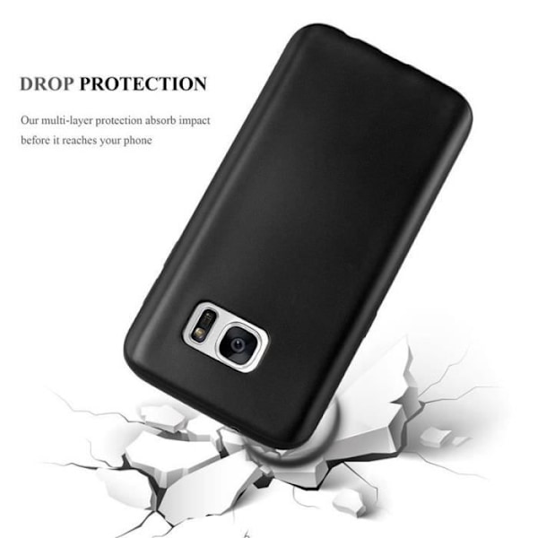 Samsung Galaxy S7 Fodral - CADORABO - Metallisk Svart - Metallisk Matt Design - Tunt och lätt skydd Svart metallic