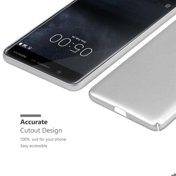 Hårdskal för Nokia 5 2017 i METALLISK SILVER Metallisk design stötabsorberande skydd Grå
