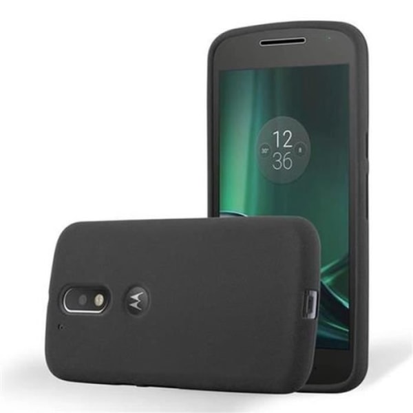 Fodral Motorola MOTO G4 / MOTO G4 PLUS FROST SVART Cadorabo TPU Silikonskydd Fodral Skydd Ultra Slim Tunn Bumper