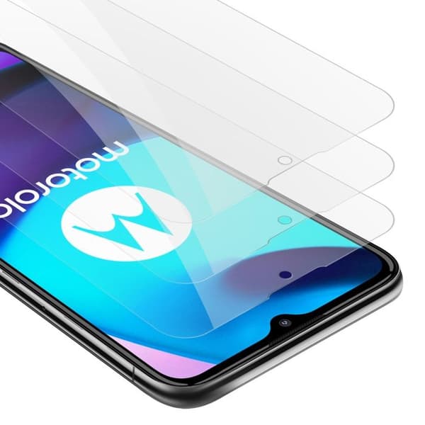 3x Härdat glas skärmskydd för Motorola MOTO E20 / E30 / E40 Vit