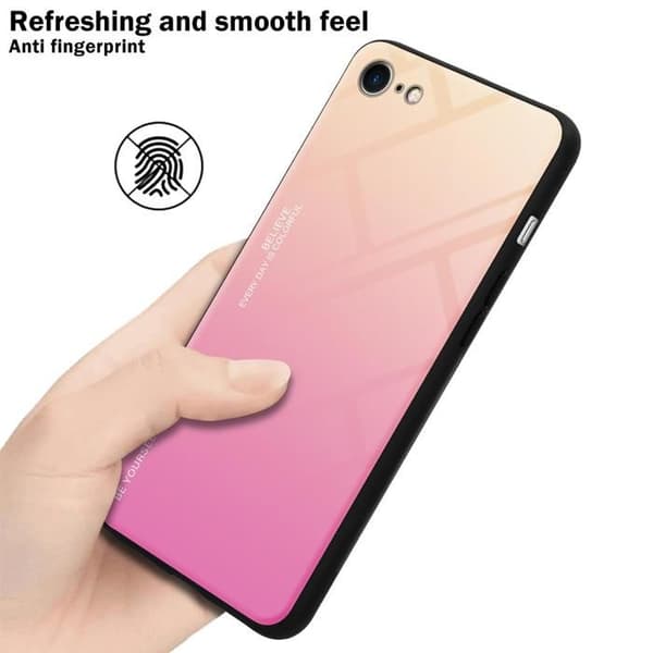 iPhone 7 / 7S / 8 / SE 2020 Fodral i GUL - ROSA Stötsäker Bicolor Design Svart