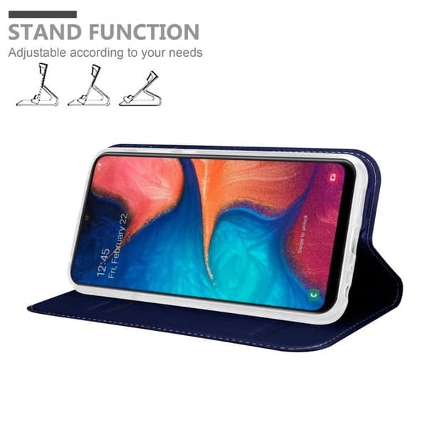 Flipfodral för Samsung Galaxy A10e / A20e i MÖRKBLAU CLASSY Plånbok Stötsäker Blå