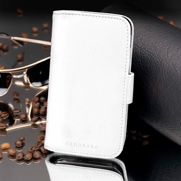 Coque - CADORABO - iPhone 13 PRO - Syntetiskt läder - ALBÄTRI VIT - 3 fack för kort VIT ALABASTER