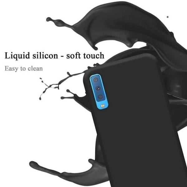 Cadorabo skal för Samsung Galaxy A750/A7 2018 - i svart - Flexibelt TPU-silikon Svart