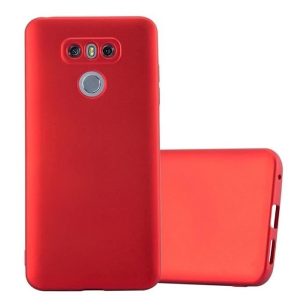 LG G6-fodral i METALLIC RED från Cadorabo (METALLIC MATT Design) Ultratunt mjukt silikongel TPU-skydd med anti-chock –