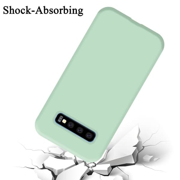 Skal för Samsung Galaxy S10 PLUS Stötabsorberande i LIQUID LIGHT GREEN Grön
