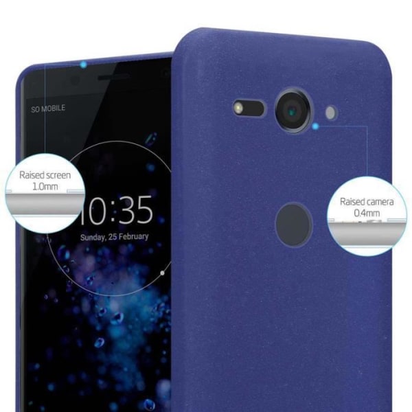 Fodral till Sony Xperia XZ2 COMPACT i FROST DARK BLUE Cadorabo Cover Protection silikon TPU flexibelt fodral