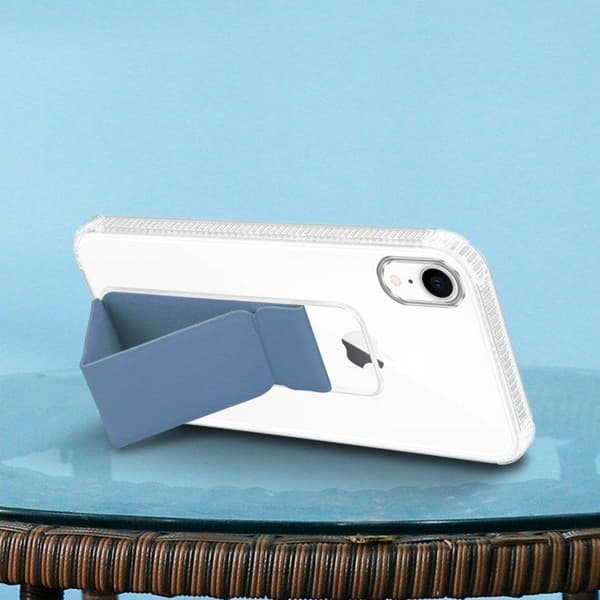 Ljust blått skal för iPhone XR med stöd och ställfunktion Blå