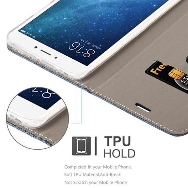 Cadorabo Fodral till Xiaomi MAX 2 i MÖRKBLÅ SVART