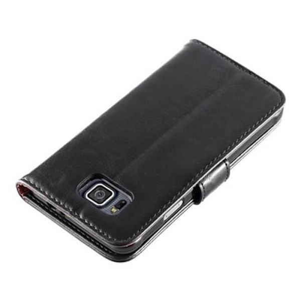 Cadorabo-fodral Samsung Galaxy ALPHA JET SVART LYX Magnetisk skyddsfodral som stöder stativ och kortplats