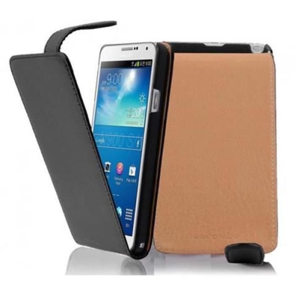 Cadorabo Fodral Samsung Galaxy NOTE 3 DESIGN FLIP Style Fodral Fodral Fodral konstläder Struktur JET SVART