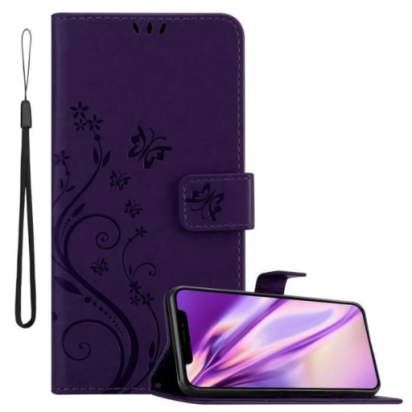 Fodral till Apple iPhone 11 PRO MAX - CADORABO - Lila - Blommönster - Imiterat läder - Stativfunktion Lila