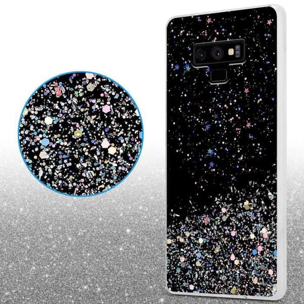 Skyddsfodral för Samsung Galaxy NOTE 9 Svart med Glitter Skydd Glittrande Design Svart