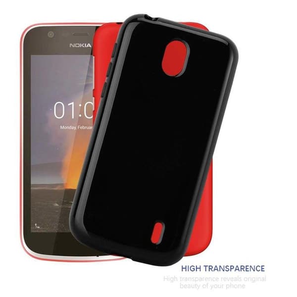 Transparent stötsäker silikonfodral för Nokia 1 2018 Svart
