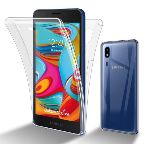 Cadorabo Fodral för Samsung Galaxy A02 CORE i Transparent Fodral 360° Helkroppsskydd Skärmskydd Transparent