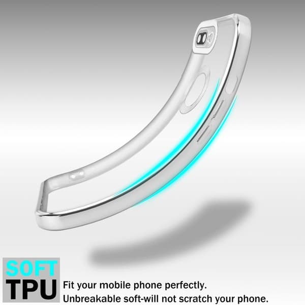 Transparent skal för iPhone 7 PLUS / 7S PLUS / 8 PLUS - Silver Stötskydd Chrome Design Vit