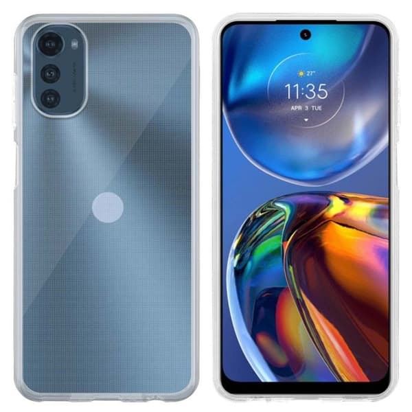 Skal för Motorola MOTO E32 4G / E32S i transparent stöttålig silikon Vit