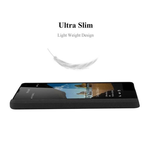 Fodral - CADORABO - Nokia Lumia 550 - FROSTY BLACK - Hårdplast - Optimalt skydd FROSTIG SVART
