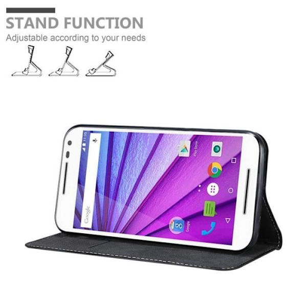 Plånboksfodral - CADORABO - Motorola MOTO G3 - Syntetiskt läder - Brun - Osynlig magnetisk stängning kastanj