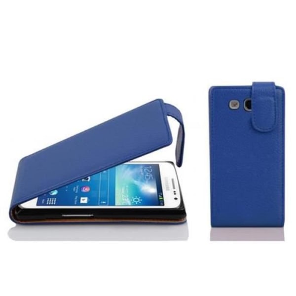 Cadorabo Samsung Galaxy EXPRESS 2 DESIGN FLIP-stil Fodral Skal i konstläder Struktur HEMLIG BLÅ