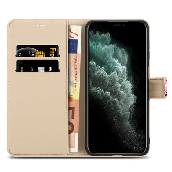 Etui för iPhone 11 PRO MAX Fodral med lock i Blomregn Nr. 6 Skydd Plånbok Ros