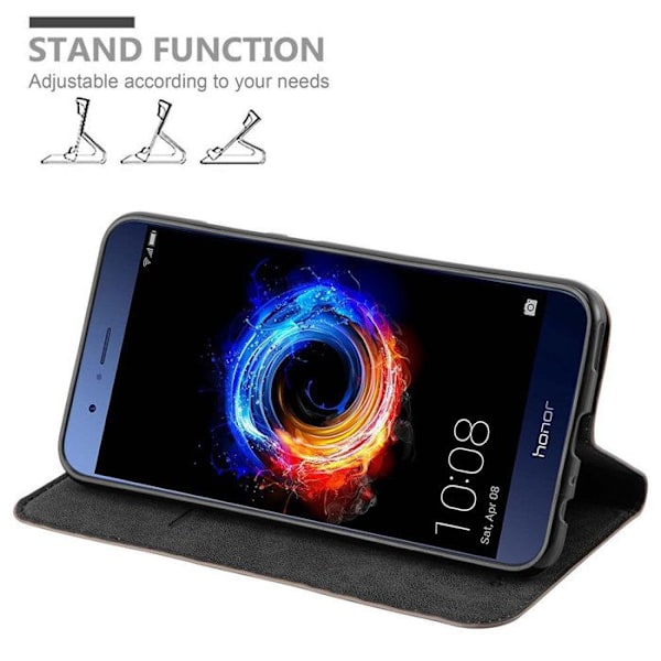 Coque för Honor 8 PRO Fodral i MÖRKBROWN Etui Case Cover Skydd Plånbok Wallet kastanj