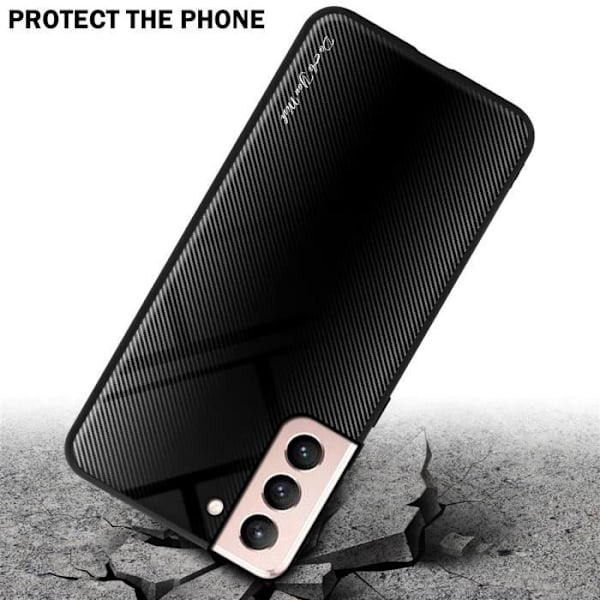 Skyddsskal - CADORABO - Samsung Galaxy S21 5G - Härdat glas - Silikon TPU - Halvhalkigt Opal Noir