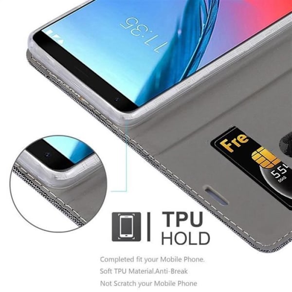 Cadorabo Fodral till ZTE Blade V9 i GRÅ SVART