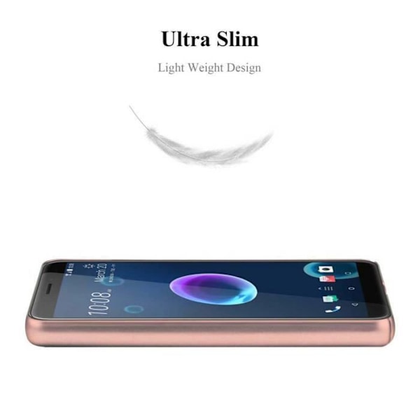 Fodral - CADORABO - HTC Desire 12 - Rose Gold Metallic - Stötskydd - Elegant design METALLISK ROSEGULD