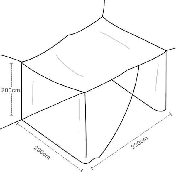 Myggnät - CADORABO - Intirilife - 200 x 220 x 200 cm - Finmaskigt 280 - Användning inomhus och utomhus