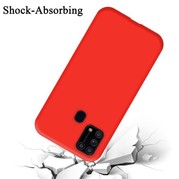 Telefonfodral - CADORABO - Samsung Galaxy M31 - Flexibelt TPU-silikon - Röd - Optimal skydd Röd