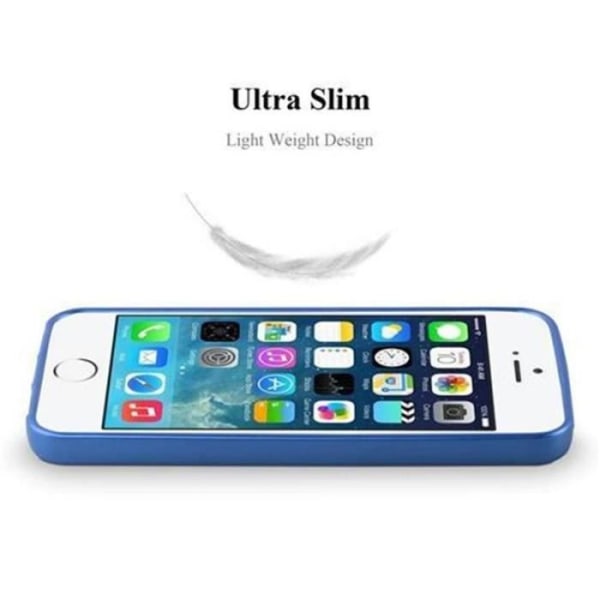 Apple iPhone 5 - iPhone 5S - iPhone SE i METALLIC BLUE från Cadorabo (METALLIC MATTE Design) Ultramjukt silikon TPU Gel-fodral