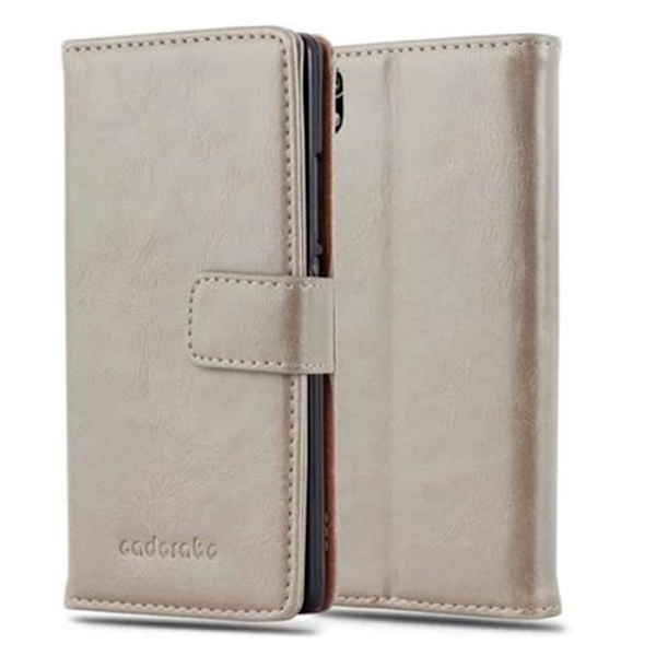 Cadorabo Huawei P7-fodral BRUN CAPPUCINO LYX Magnetisk skyddsfodral som stöder stativ och kortplats