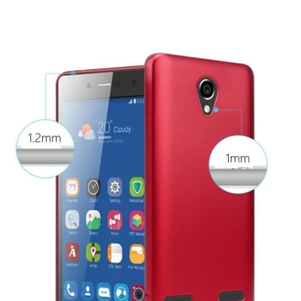 Cadorabo Fodral fungerar med ZTE Blade L7 i METALLIC RED - Stötsäker och reptålig TPU silikonhölje - Ultratunt skyddande